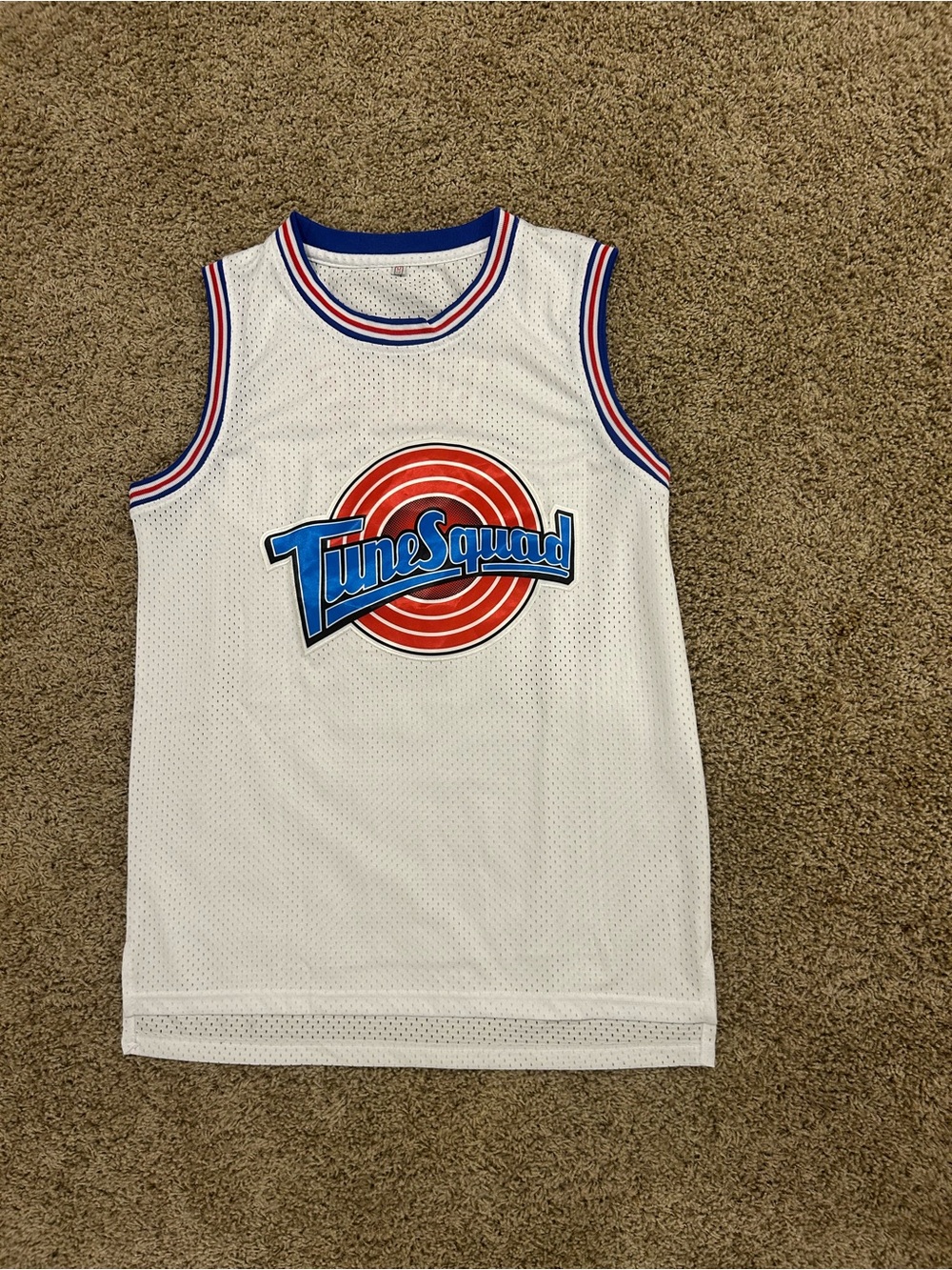 White Tune Squad Mesh Basketball Jersey